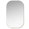 Image de Miroir rectangulaire arrondi en acier doré, 45x70 cm