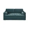 Image de Canapé convertible 2/3 places en velours vert cèdre, matelas 18 cm