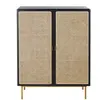 Image de Buffet 2 portes noir cannage en rotin