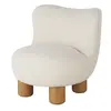 Image de Ecru wollen fauteuil met bouclé-effect