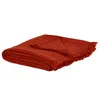 Image de Plaid en coton tissé gaufré terracotta à franges 130x170
