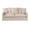 Image de Zetel van linneneffect met 3/4 zitplaatsen, beige