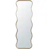 Image de Miroir rectangulaire ondulé en aluminium doré, 50x150 cm