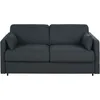 Image de Canapé convertible 2/3 places en tissu polyester tramé gris anthracite, matelas 18 cm