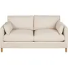 Image de 3/4-zits slaapbank in beige geweven stof, matras 10 cm