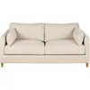 Image de 3/4-zits slaapbank in beige geweven polyesterstof, matras van 14 cm.