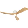 Image de QAZQA jerri - Dimbare LED Plafondventilator met Verlichting | Lamp en Afstandsbediening - 1 lichts - Ø 131.5 cm - Naturel - Woonkamer | Slaapkamer | Keuken en occasion ou reconditionné