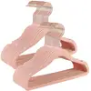 Image de Cintres enfants en velours antiglisse, Rose Clair / 30 CRF027P30