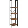 Image de Étagère de rangement à 5 niveaux, Marron Rustique + Noir LLS100B01