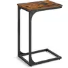 Image de Table d'appoint en C industriel, Marron Rustique + Noir LET350B01