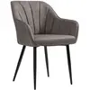 Image de Chaise de salle à manger avec accoudoirs, Gris LDC079G01