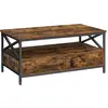 Image de Table basse design X, Marron Rustique + Noir LCT201B01