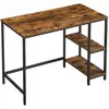 Image de Bureau avec rangement industriel, Marron Rustique + Noir LWD046B01