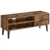 Image de Meuble TV montage facile, Marron Rustique + Noir / 40 x 120 x 49 cm LTV120T01