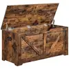 Image de Coffre de rangement avec 2 charnières de sécurité, Marron Rustique / 40 x 100 x 46 cm LSB060T01