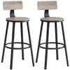 Image de Chaise de bar avec dossier, Grège + Noir / 2 / 99H cm LBC026B02