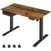 Image de Bureau réglable en hauteur, Marron Rustique + Noir / 60P x 120L cm LSD112X01