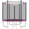 Image de Trampoline extérieur avec échelle et filet de protection, Noir + rose / Ø 183 cm STR061P01V1