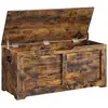 Image de Coffre de rangement avec 2 charnières de sécurité, Marron Rustique / 40 x 100 x 46 cm LSB061T01