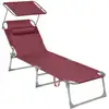 Image de Chaise longue pliable avec dossier, Rouge / 193 x 53 x 29 cm GCB192R01