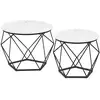 Image de Table basse ronde plateau amovible, Blanc + Noir LET040B59