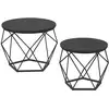 Image de Table basse ronde plateau amovible, Noir LET040B22