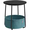 Image de Petite table basse ronde avec rangement, Noir Boisé et Turquoise Foncé / sans prise électrique LET223B56