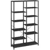 Image de Meuble de rangement à 5 niveaux, Noir Boisé + Noir LLS155B56
