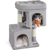 Image de Arbre à chat 2 niches doux, Gris Clair / S (40 x 30 x 67 cm) PCT611W01