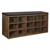Image de Banc à chaussures 15 compartiments, Marron Rustique + Marron LHS15BX