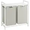 Image de panier à linge avec étagère et sacs amovibles, Blanc / 92L BLH201W01