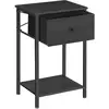 Image de Table de chevet avec tiroir en tissu et étagère marron boisé, noir / 1 LGS021B21