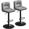 Image de 2 tabourets de bar réglables, Gris LJB094G01