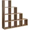 Image de Étagère escalier avec compartiments ouverts, Marron Caramel / 129,5 x 29 x 129,5 cm LBC010B50