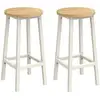 Image de Tabouret haut industriel, Beige Chêne + Blanc Classique / Lot de 2 LBC032W09