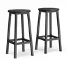 Image de Tabouret haut industriel, Noir Bois + Noir Classique / Lot de 2 LBC032B56