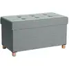 Image de Banc de rangement rembourré pliable, Gris Clair LSF16GYX