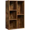 Image de Bibliothèque à 5 compartiments, Marron Rustique LBC025X01