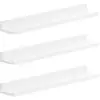 Image de 3 Étagères murales flottantes, Blanc / 10 x 60 x 5/2 cm LWS061W01