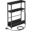 Image de Table d'appoint fine avec multiprise 3 niveaux, Noir LET335B02