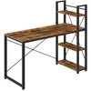 Image de Bureau 120 cm industriel, Marron Rustique + Noir / 60P x 137,2L x 118,7H cm LWD049B01