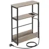 Image de Table d'appoint fine avec multiprise 3 niveaux, grège chiné LET335K05