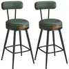 Image de EKHO Collection - Tabourets de bar design en PU (Lot de 2), Vert Forêt / 54 x 54 x 91 cm LBC089C01