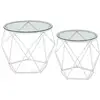 Image de 2 Tables basses rondes plateau amovible, Transparent + Blanc Nuage LGT040W01