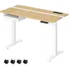 Image de Bureau réglable en hauteur, Couleur Chêne Naturel + Blanc Nuage / 60P x 120L cm LSD112N01