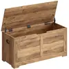 Image de Coffre de rangement avec 2 charnières de sécurité, Marron Miel / 40 x 100 x 46 cm LSB061K01
