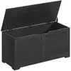 Image de Coffre de rangement avec 2 charnières de sécurité, Noir Boisé / 40 x 100 x 46 cm LSB061B01