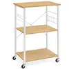 Image de Étagère de cuisine sur roulettes, Doré Chêne + Blanc Nuage / 60L cm KKS060Y09