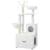 Image de Arbre à chat 140 cm rustique, Blanc Nuage PCT113W01