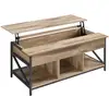 Image de Table basse avec plateau relevable, Marron Camel + Noir D'encre / 120L cm LCT215K50
